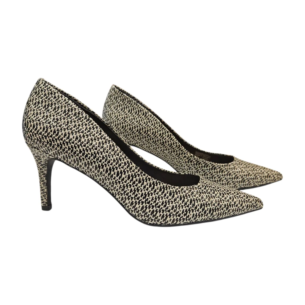 NWT - Alfani - Black and Silver Patterned Heels - Size 9.5